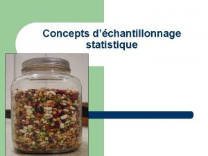 Concepts dchantillonnage statistique Introduction l chantillon reprsentatif l