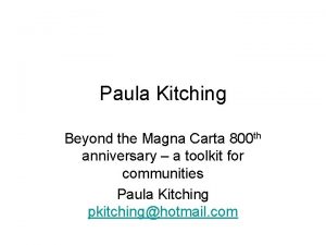 Paula Kitching Beyond the Magna Carta 800 th