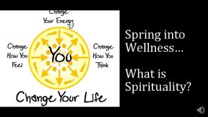 Spring into Wellness What is Spirituality Religion is