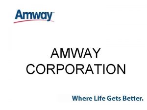 AMWAY CORPORATION Present To You Brain Food Be