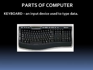 PARTS OF COMPUTER KEYBOARD an input device used