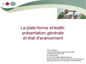 La plateforme e Health prsentation gnrale et tat