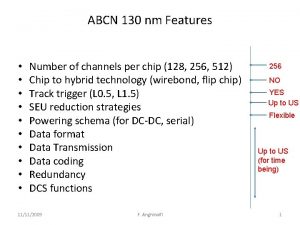 ABCN 130 nm Features Number of channels per
