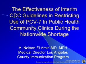 The Effectiveness of Interim CDC Guidelines in Restricting