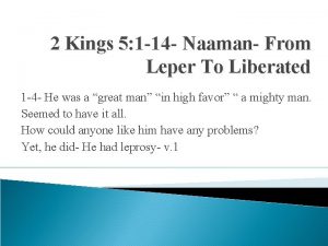 2 Kings 5 1 14 Naaman From Leper