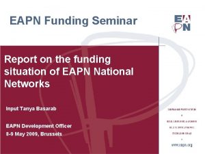 EAPN Funding Seminar Report on the funding situation