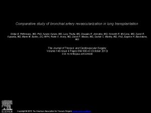 Comparative study of bronchial artery revascularization in lung