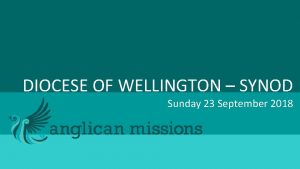 DIOCESE OF WELLINGTON SYNOD Sunday 23 September 2018