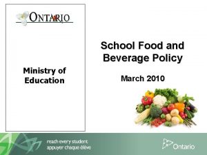 School Food and Beverage Policy Ministry of Education