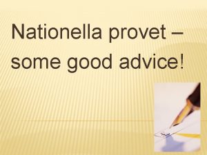 Nationella provet some good advice WRITING WEDNESDAY 8