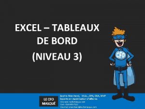 EXCEL TABLEAUX DE BORD NIVEAU 3 LE CFO