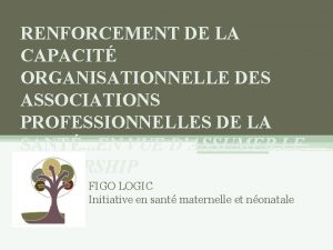 RENFORCEMENT DE LA CAPACIT ORGANISATIONNELLE DES ASSOCIATIONS PROFESSIONNELLES