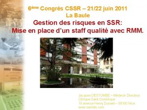 6me Congrs CSSR 2122 juin 2011 La Baule