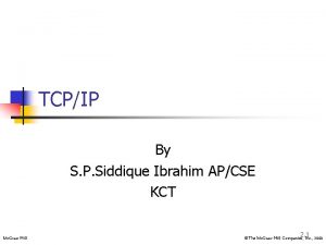 TCPIP By S P Siddique Ibrahim APCSE KCT