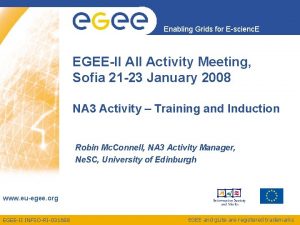Enabling Grids for Escienc E EGEEII All Activity
