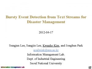 Bursty Event Detection from Text Streams for Disaster