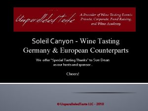 Soleil Canyon Wine Tasting Germany European Counterparts We