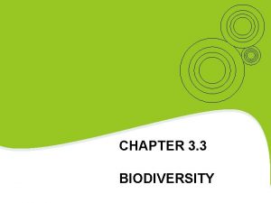 CHAPTER 3 3 BIODIVERSITY Biodiversity How many species
