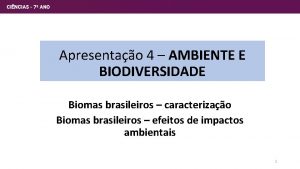 Apresentao 4 AMBIENTE E BIODIVERSIDADE Biomas brasileiros caracterizao