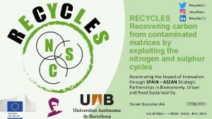 Recycles EU recycleseu Recycles EU RECYCLES Recovering carbon