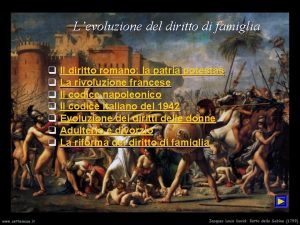 Levoluzione del diritto di famiglia q Il diritto