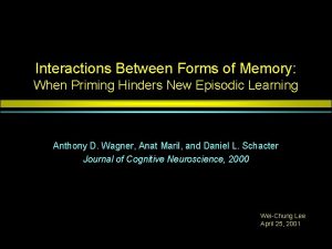 Interactions Between Forms of Memory When Priming Hinders