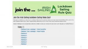 Lockdown Racing Rules Quiz 20211228 Irish Sailing 1