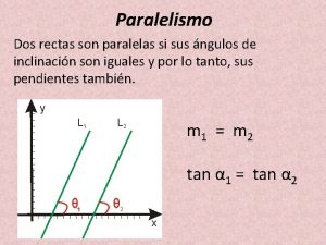 Paralelismo Dos rectas son paralelas si sus ngulos