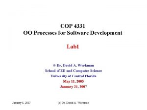 COP 4331 OO Processes for Software Development Lab