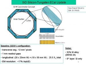 Si D SiliconTungsten ECal Update See David Stroms