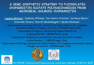 A SEMISYNTHETIC STRATEGY TO FUCOSYLATED CHONDROITIN SULFATE POLYSACCHARIDES