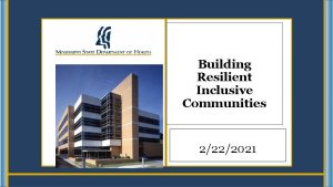 Building Resilient Inclusive Communities 2222021 State Action Plan