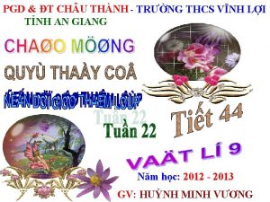 PGD T CH U THNH TRNG THCS VNH