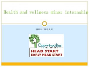 Health and wellness minor internship SHEA TERESI Internship