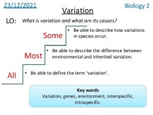 23122021 LO Variation What is variation and what