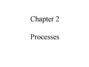 Chapter 2 Processes Processes Topics Process Concept Process