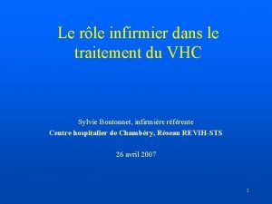 Le rle infirmier dans le traitement du VHC