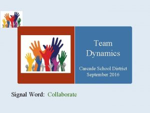 Team Dynamics Cascade School District September 2016 Signal