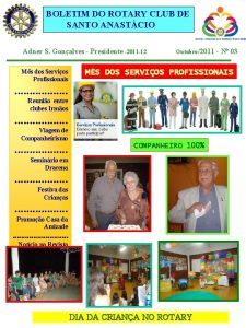 BOLETIM DO ROTARY CLUB DE SANTO ANASTCIO Adner