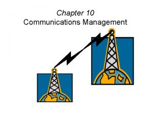 Chapter 10 Communications Management Communications Management Contents Importance