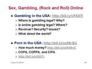 Sex Gambling Rock and Roll Online l Gambling