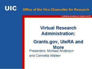 Office of the Vice Chancellor for Research Facilitating