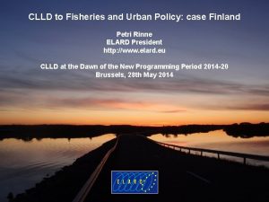 CLLD to Fisheries and Urban Policy case Finland