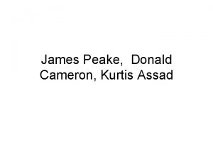 James Peake Donald Cameron Kurtis Assad Geothermal Energy