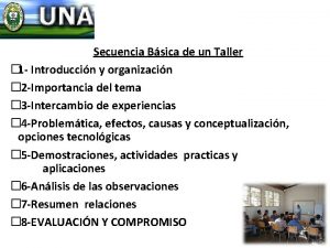 Secuencia Bsica de un Taller 1 Introduccin y