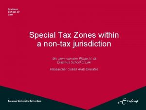 Special Tax Zones within a nontax jurisdiction Ms