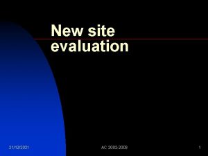 New site evaluation 21122021 AC 2002 2003 1