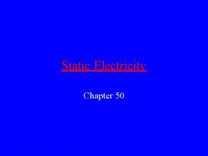 Static Electricity Chapter 50 What is electricity Electricity