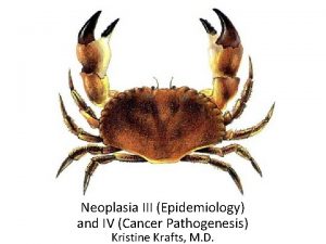 Neoplasia III Epidemiology and IV Cancer Pathogenesis Kristine