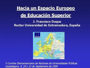 Hacia un Espacio Europeo de Educacin Superior J